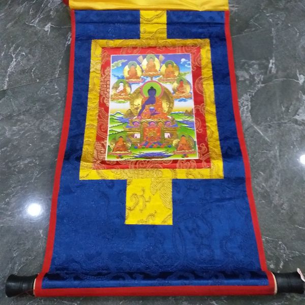 Tranh Thangka Phật Dược Sư_35x20cm